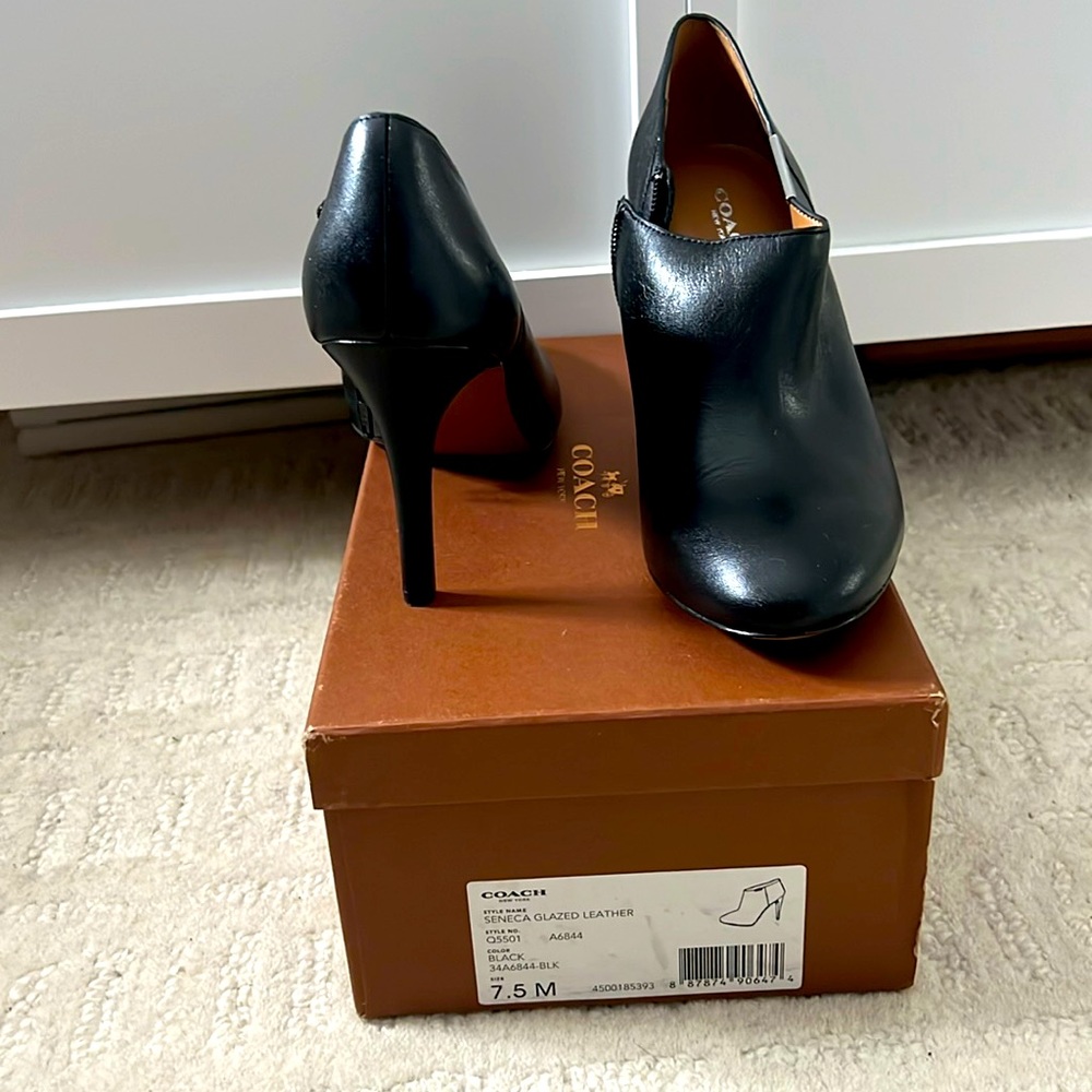 Coach black ankle boots, size 7 1/2